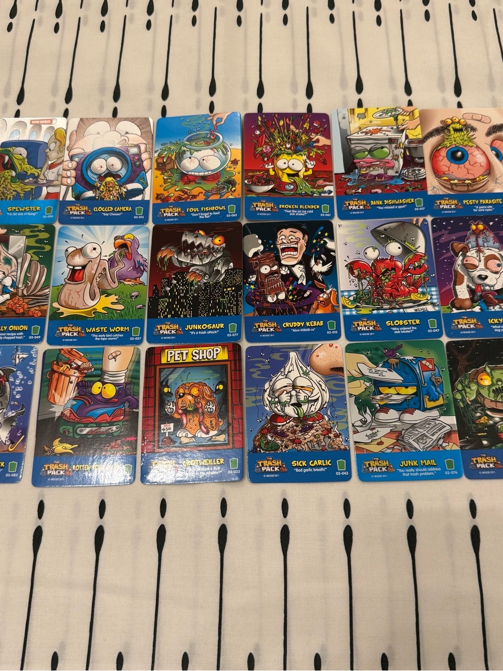 Garbage Pail Kids Style Trading Cards - Assorted Bright Colors